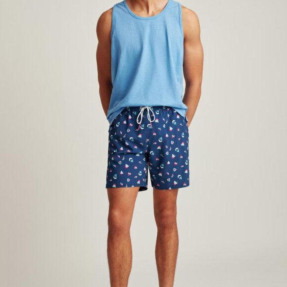 Bonobos Riviera Recycled Swim Trunks Shorts Navy Sketch Floral Printed L 267460